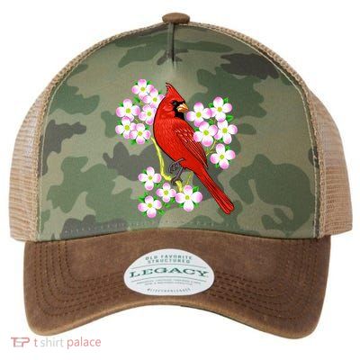 Red Cardinal Bird Dogwood Flower North Carolina Virginia Great Gift Legacy Tie Dye Trucker Hat