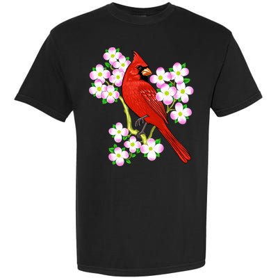 Red Cardinal Bird Dogwood Flower North Carolina Virginia Great Gift Garment-Dyed Heavyweight T-Shirt