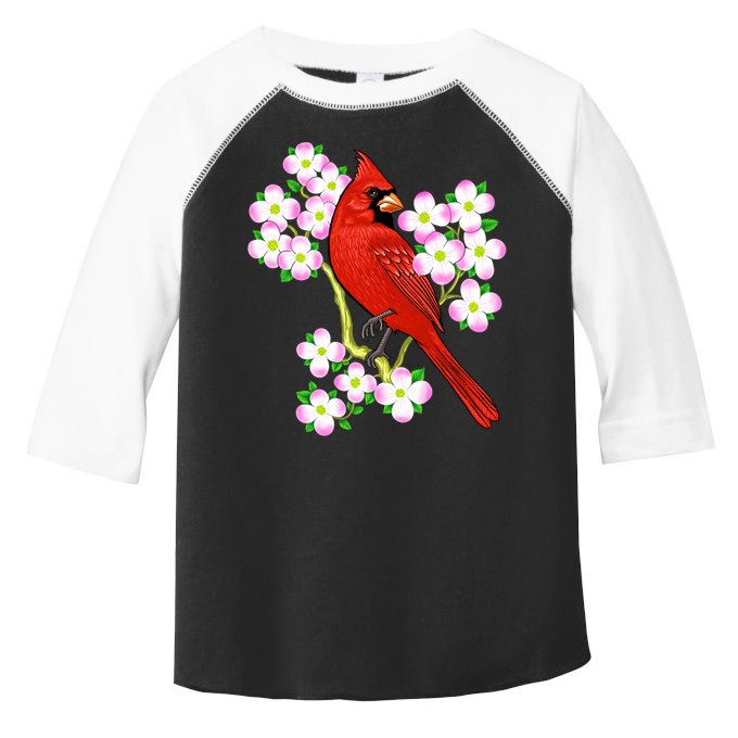 Red Cardinal Bird Dogwood Flower North Carolina Virginia Great Gift Toddler Fine Jersey T-Shirt