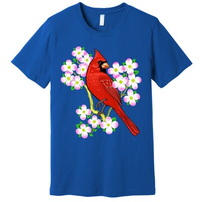Red Cardinal Bird Dogwood Flower North Carolina Virginia Great Gift Premium T-Shirt