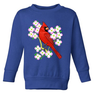 Red Cardinal Bird Dogwood Flower North Carolina Virginia Great Gift Toddler Sweatshirt