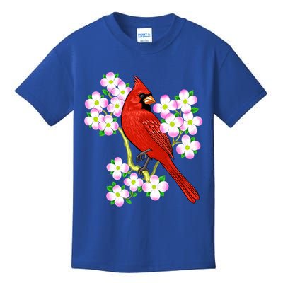 Red Cardinal Bird Dogwood Flower North Carolina Virginia Great Gift Kids T-Shirt