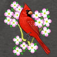 Red Cardinal Bird Dogwood Flower North Carolina Virginia Great Gift Vector Backpack