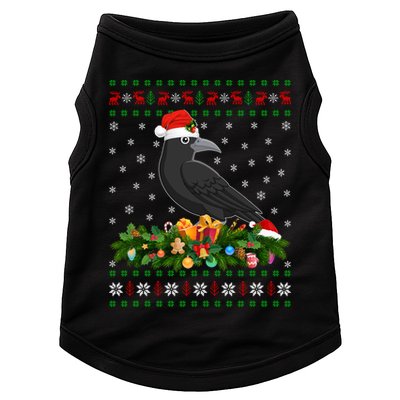 Raven Crow Bird Lover Xmas Santa Hat Ugly Crow Christmas Gift Doggie Tank