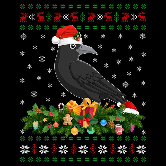 Raven Crow Bird Lover Xmas Santa Hat Ugly Crow Christmas Gift City Backpack