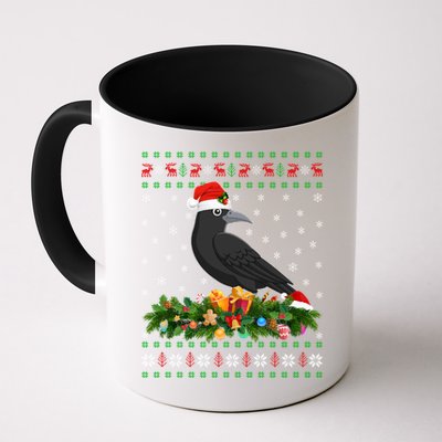 Raven Crow Bird Lover Xmas Santa Hat Ugly Crow Christmas Gift Mug