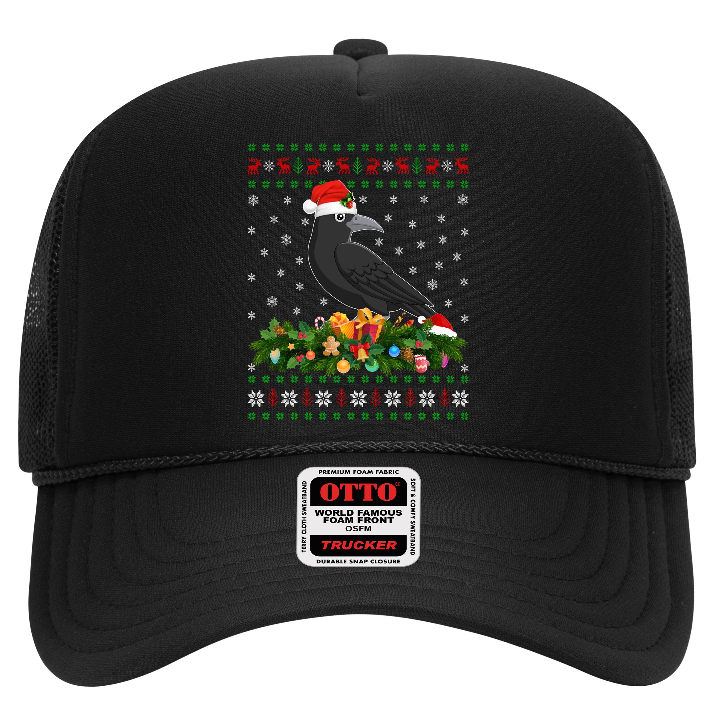 Raven Crow Bird Lover Xmas Santa Hat Ugly Crow Christmas Gift Hat