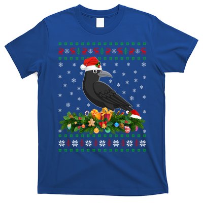 Raven Crow Bird Lover Xmas Santa Hat Ugly Crow Christmas Gift T-Shirt