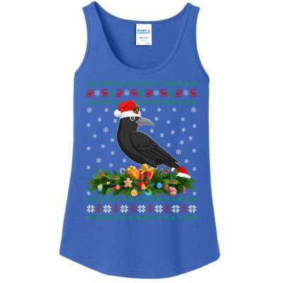 Raven Crow Bird Lover Xmas Santa Hat Ugly Crow Christmas Gift Ladies Essential Tank