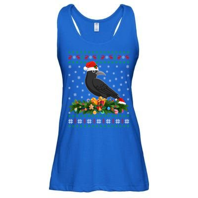 Raven Crow Bird Lover Xmas Santa Hat Ugly Crow Christmas Gift Ladies Essential Flowy Tank