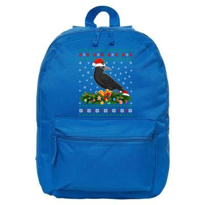 Raven Crow Bird Lover Xmas Santa Hat Ugly Crow Christmas Gift 16 in Basic Backpack