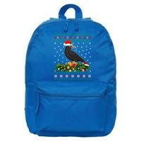 Raven Crow Bird Lover Xmas Santa Hat Ugly Crow Christmas Gift 16 in Basic Backpack