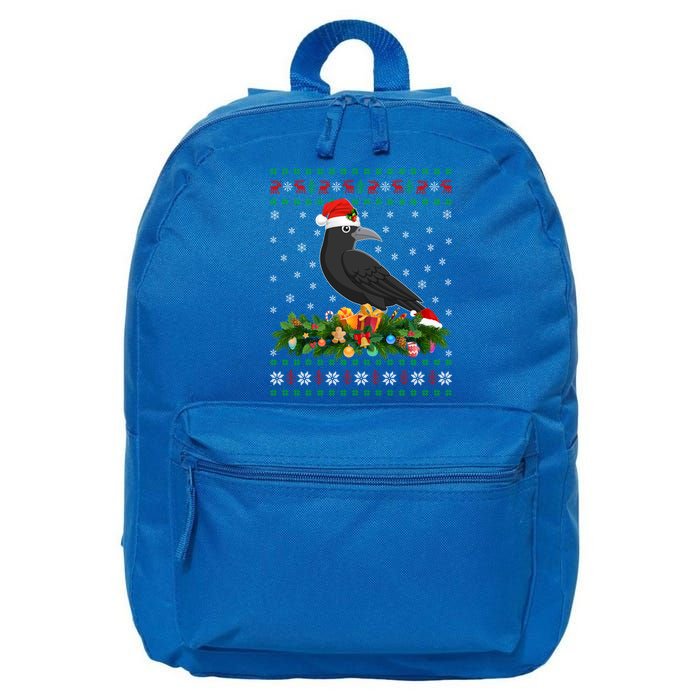 Raven Crow Bird Lover Xmas Santa Hat Ugly Crow Christmas Gift 16 in Basic Backpack