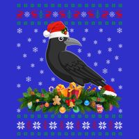Raven Crow Bird Lover Xmas Santa Hat Ugly Crow Christmas Gift 16 in Basic Backpack