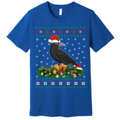 Raven Crow Bird Lover Xmas Santa Hat Ugly Crow Christmas Gift Premium T-Shirt