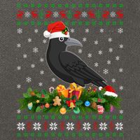 Raven Crow Bird Lover Xmas Santa Hat Ugly Crow Christmas Gift Cotton Canvas Backpack