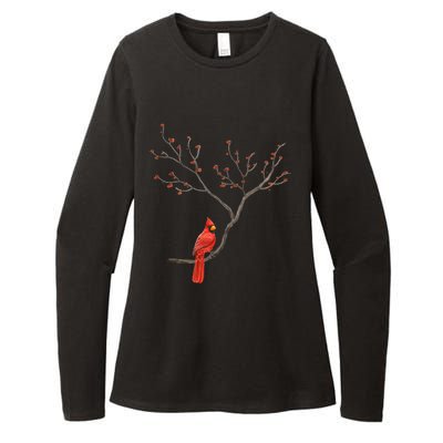 Red Cardinal Bird Lovers Birdwatching Birding Vintage Meaningful Gift Womens CVC Long Sleeve Shirt