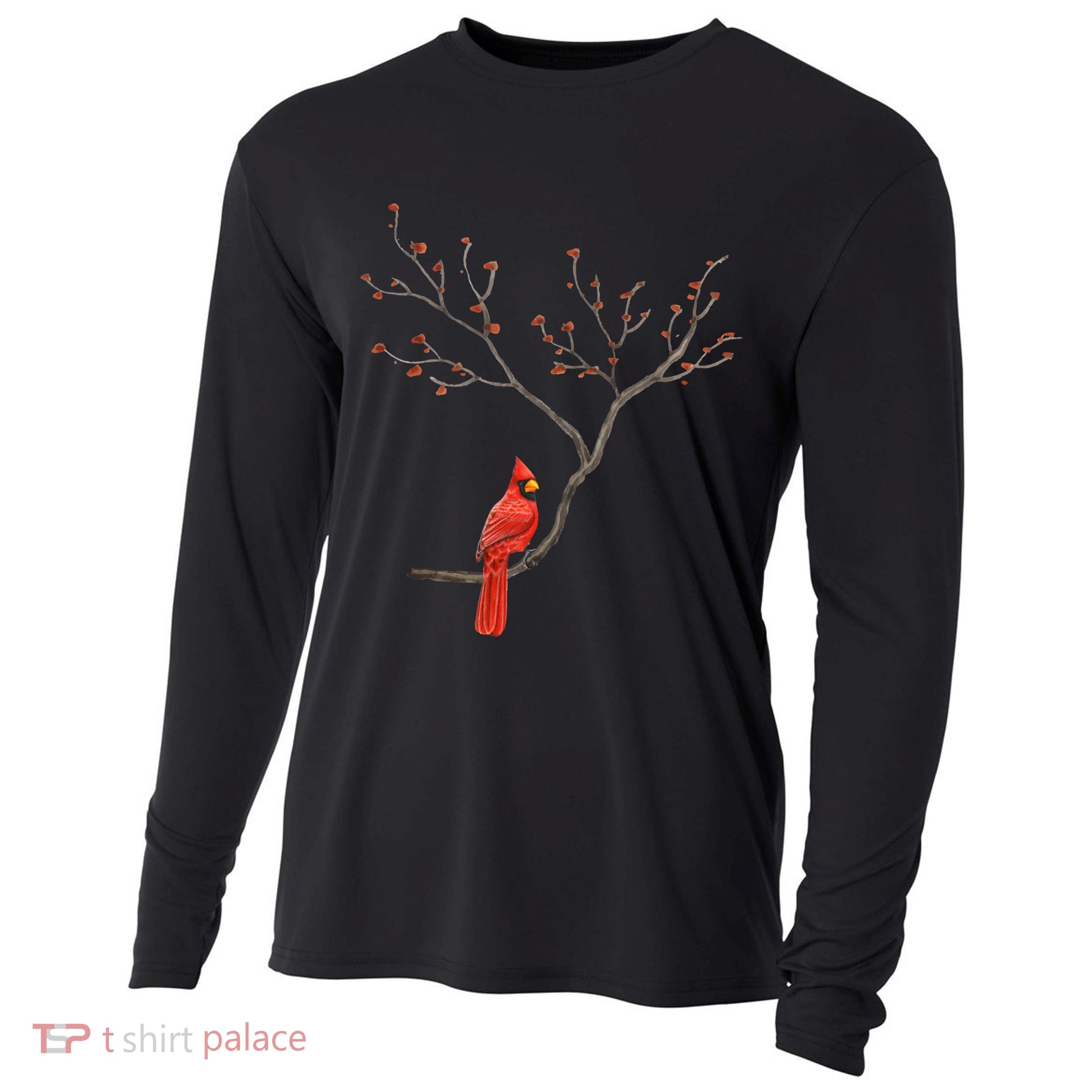 Red Cardinal Bird Lovers Birdwatching Birding Vintage Meaningful Gift Cooling Performance Long Sleeve Crew