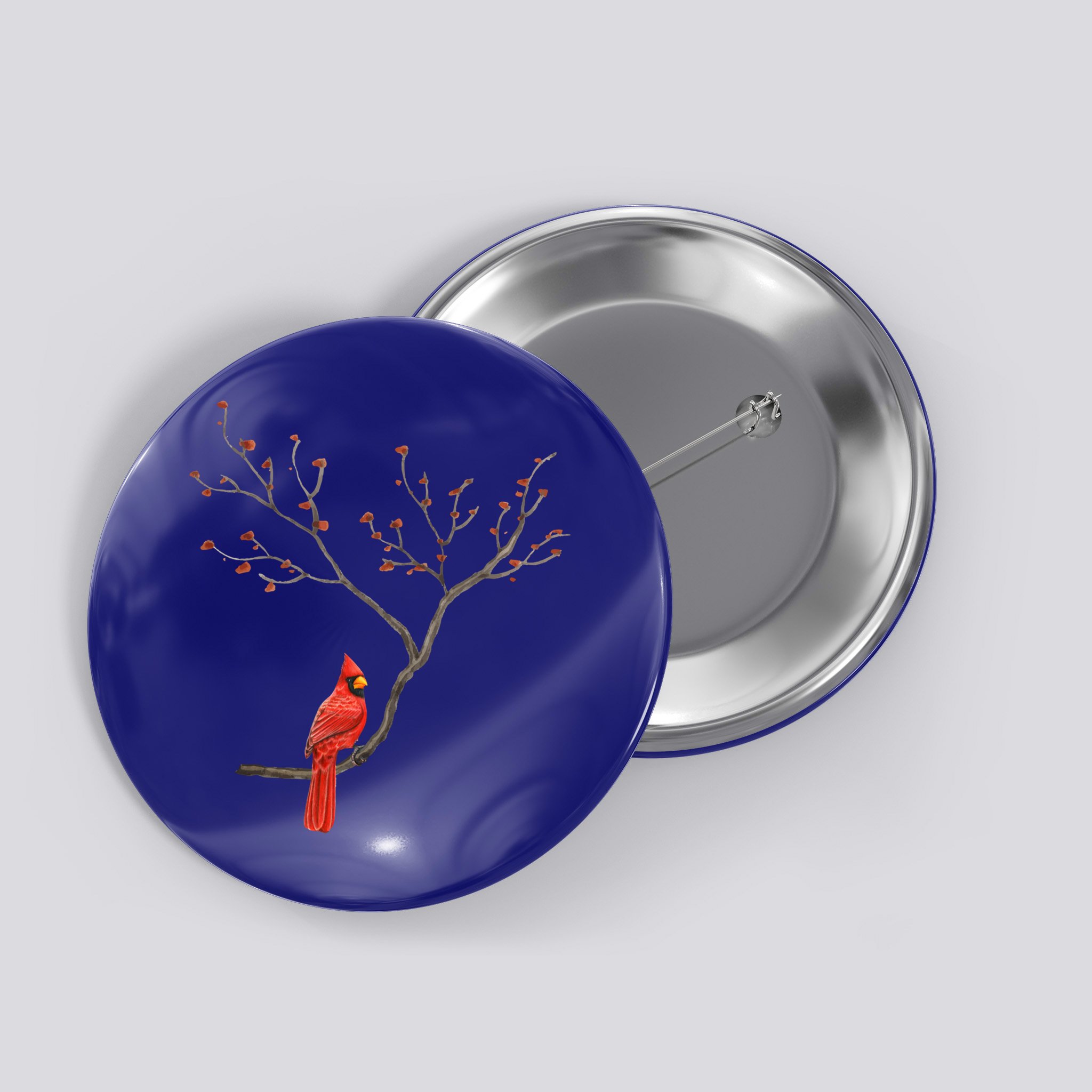 Red Cardinal Bird Lovers Birdwatching Birding Vintage Meaningful Gift Button