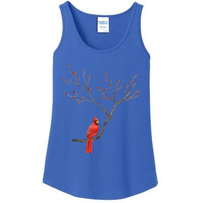 Red Cardinal Bird Lovers Birdwatching Birding Vintage Meaningful Gift Ladies Essential Tank