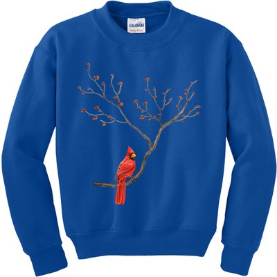 Red Cardinal Bird Lovers Birdwatching Birding Vintage Meaningful Gift Kids Sweatshirt