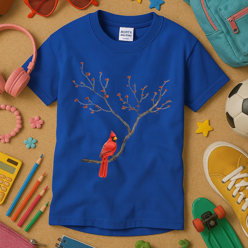 Red Cardinal Bird Lovers Birdwatching Birding Vintage Meaningful Gift Kids T-Shirt