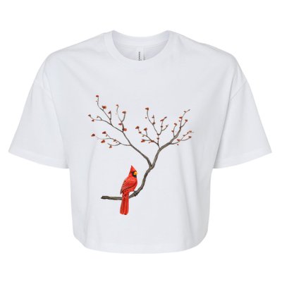 Red Cardinal Bird Lovers Birdwatching Birding Vintage Meaningful Gift Bella+Canvas Jersey Crop Tee