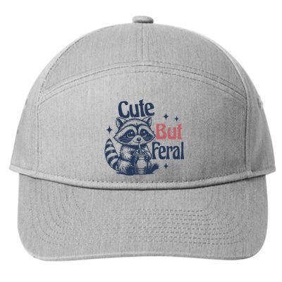Raccoon Cute But Feral Vintage 7-Panel Snapback Hat