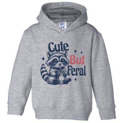 Raccoon Cute But Feral Vintage Toddler Hoodie