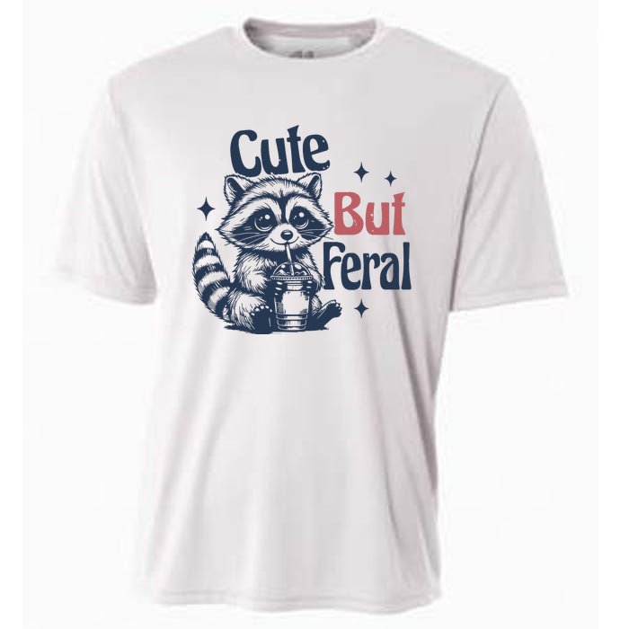 Raccoon Cute But Feral Vintage Cooling Performance Crew T-Shirt