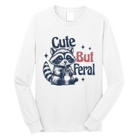 Raccoon Cute But Feral Vintage Long Sleeve Shirt