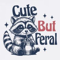 Raccoon Cute But Feral Vintage Button