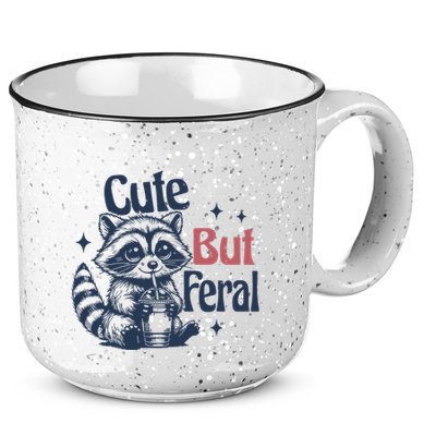Raccoon Cute But Feral Vintage 15oz Campfire Ceramic Mug