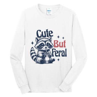 Raccoon Cute But Feral Vintage Tall Long Sleeve T-Shirt