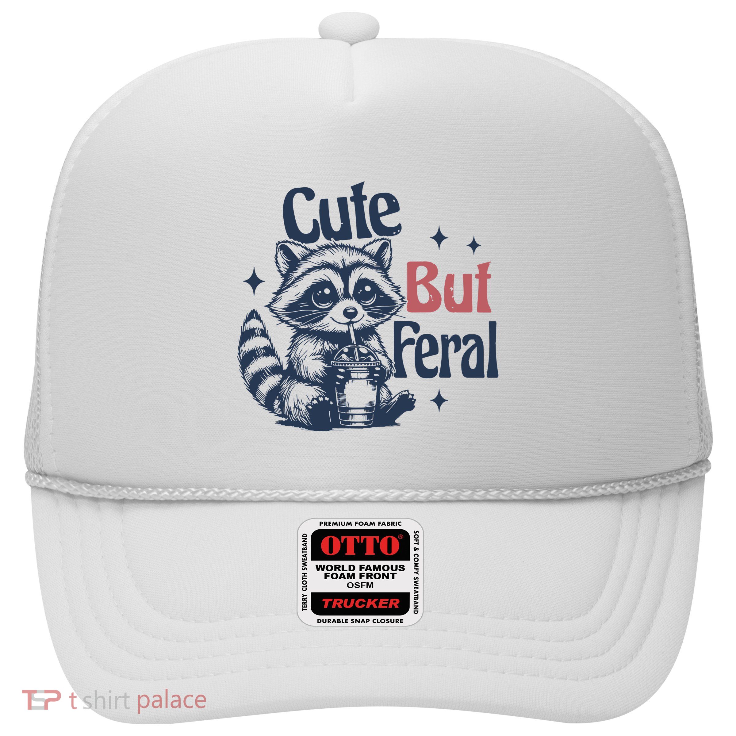 Raccoon Cute But Feral Vintage Trucker Hat