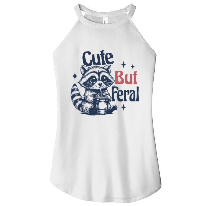 Raccoon Cute But Feral Vintage Women's Perfect Tri Rocker Tank