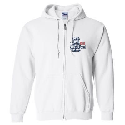 Raccoon Cute But Feral Vintage Full Zip Hoodie