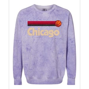 Red Chicago Basketball BBall City Illinois Retro Chicago Colorblast Crewneck Sweatshirt