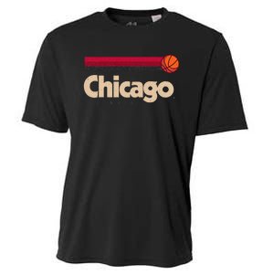 Red Chicago Basketball BBall City Illinois Retro Chicago Cooling Performance Crew T-Shirt