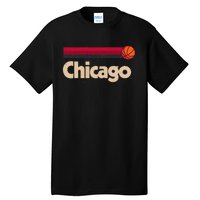 Red Chicago Basketball BBall City Illinois Retro Chicago Tall T-Shirt