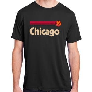 Red Chicago Basketball BBall City Illinois Retro Chicago Adult ChromaSoft Performance T-Shirt