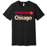 Red Chicago Basketball BBall City Illinois Retro Chicago Premium T-Shirt