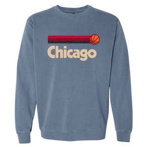 Red Chicago Basketball BBall City Illinois Retro Chicago Garment-Dyed Sweatshirt