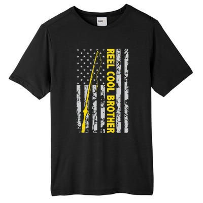 Reel Cool Brother Fishing American USA Flag Gift For Brother Gift Tall Fusion ChromaSoft Performance T-Shirt