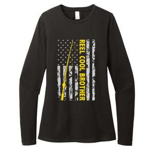 Reel Cool Brother Fishing American USA Flag Gift For Brother Gift Womens CVC Long Sleeve Shirt