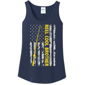 Reel Cool Brother Fishing American USA Flag Gift For Brother Gift Ladies Essential Tank