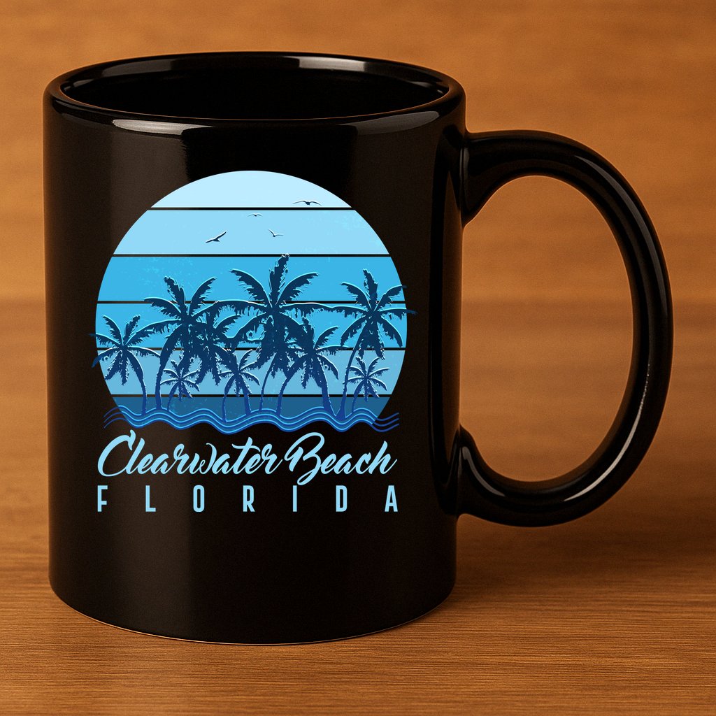 Retro Clearwater Beach Florida 11oz C Handle Ceramic Mug