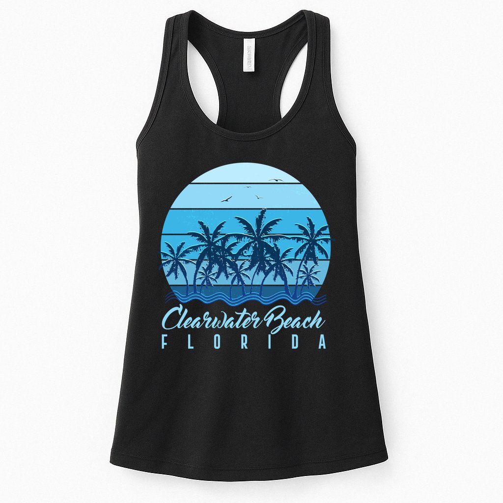 Retro Clearwater Beach Florida Womens Tank Top