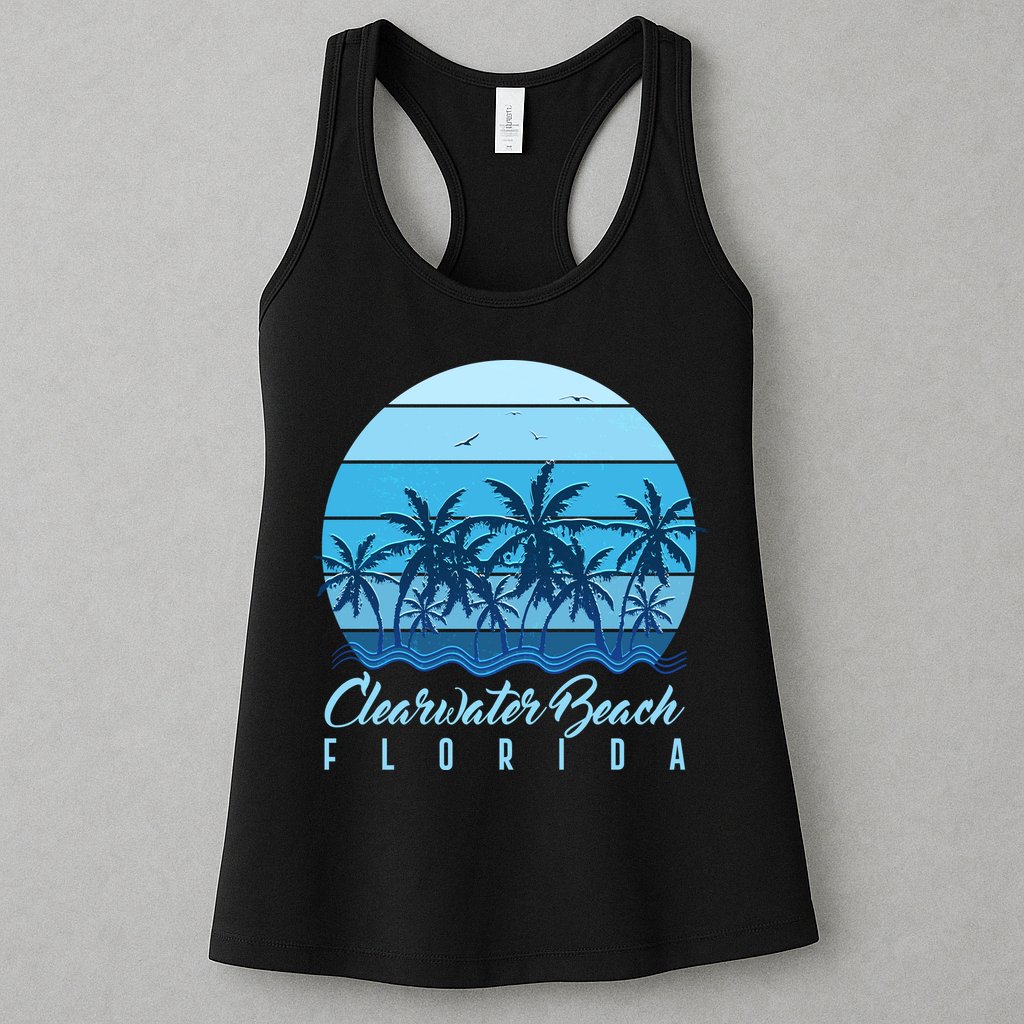 Retro Clearwater Beach Florida Womens Tank Top