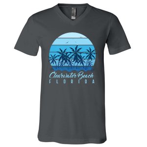 Retro Clearwater Beach Florida V-Neck T-Shirt